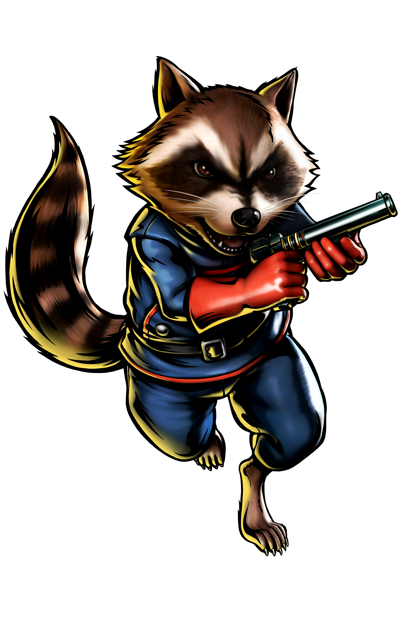 Rocket Raccoon's artwork for Ultimate Marvel vs. Capcom 3