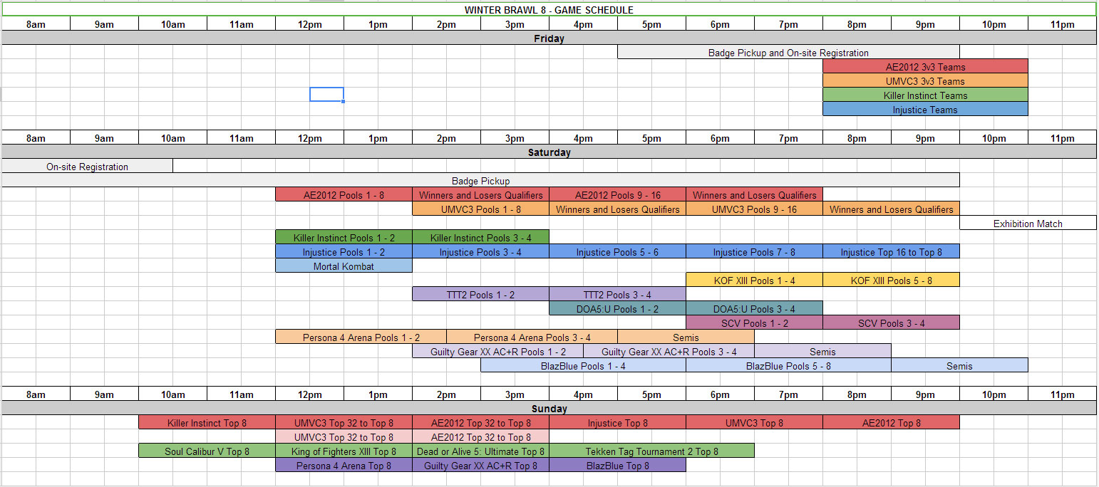 GAME SCHEDULE game schedule:
