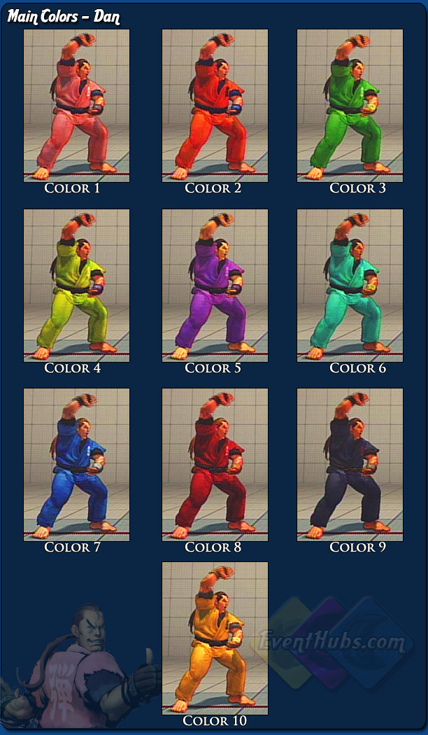 Dan's main costume colors for Street Fighter 4