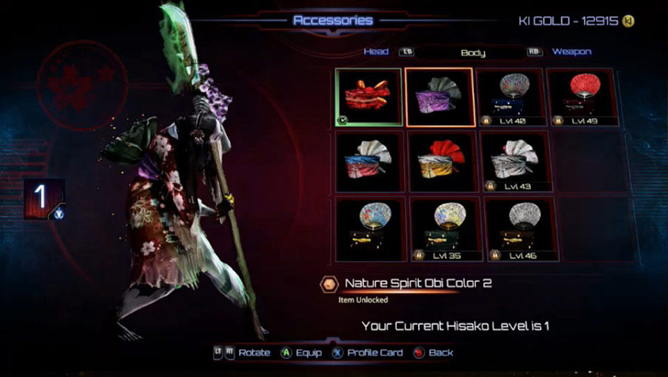 Colors and accessories for Hisako in Killer Instinct, image 1