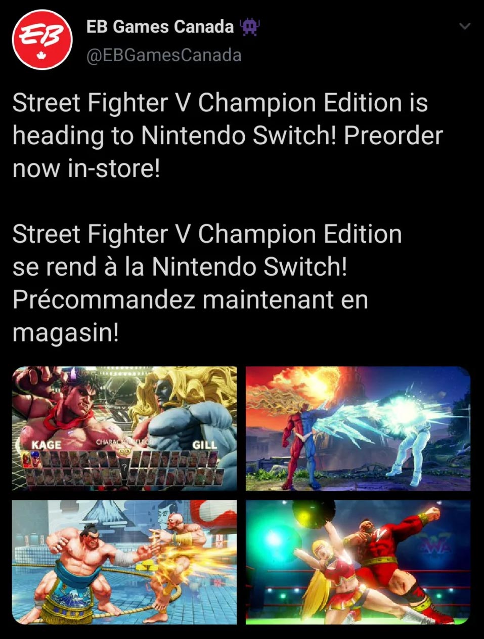 EB Games Street Fighter Tweet 1 out of 1 image gallery EB Games Street Fighter Tweet 1 out of 1 image gallery