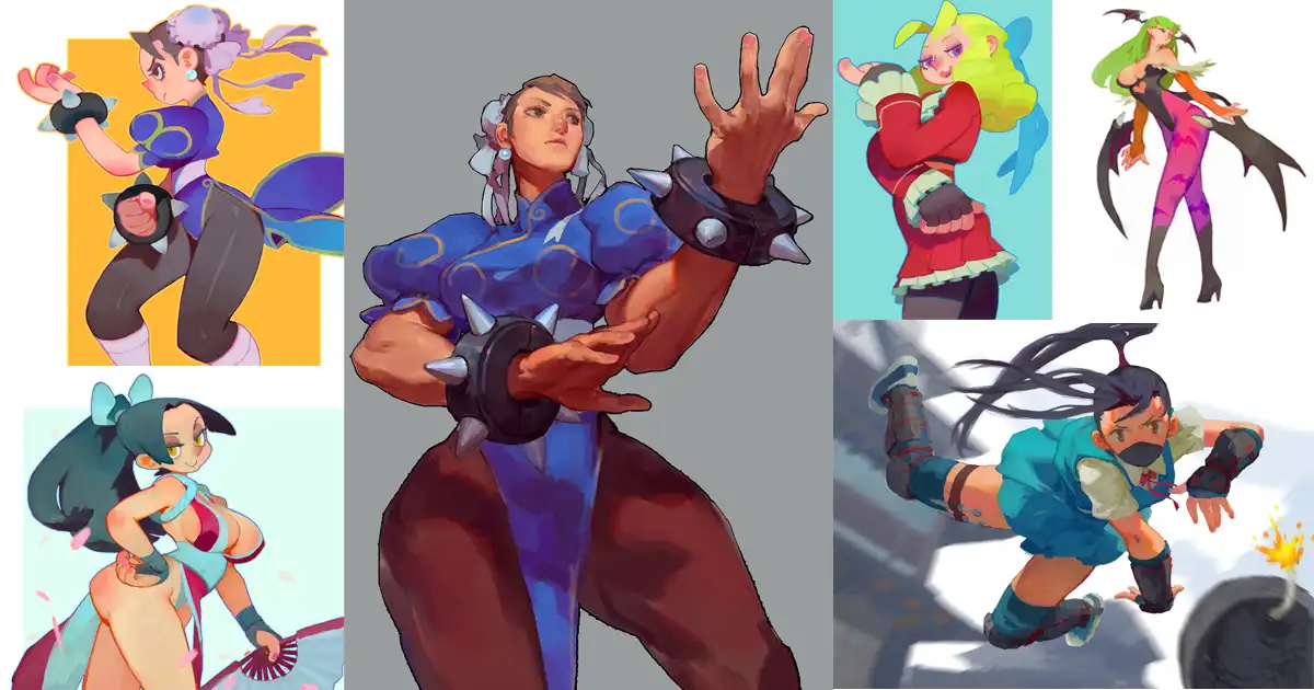 Artist Fengli has a few different styles, but personality beams from all versions of these fighting game gals - Vimarsana News