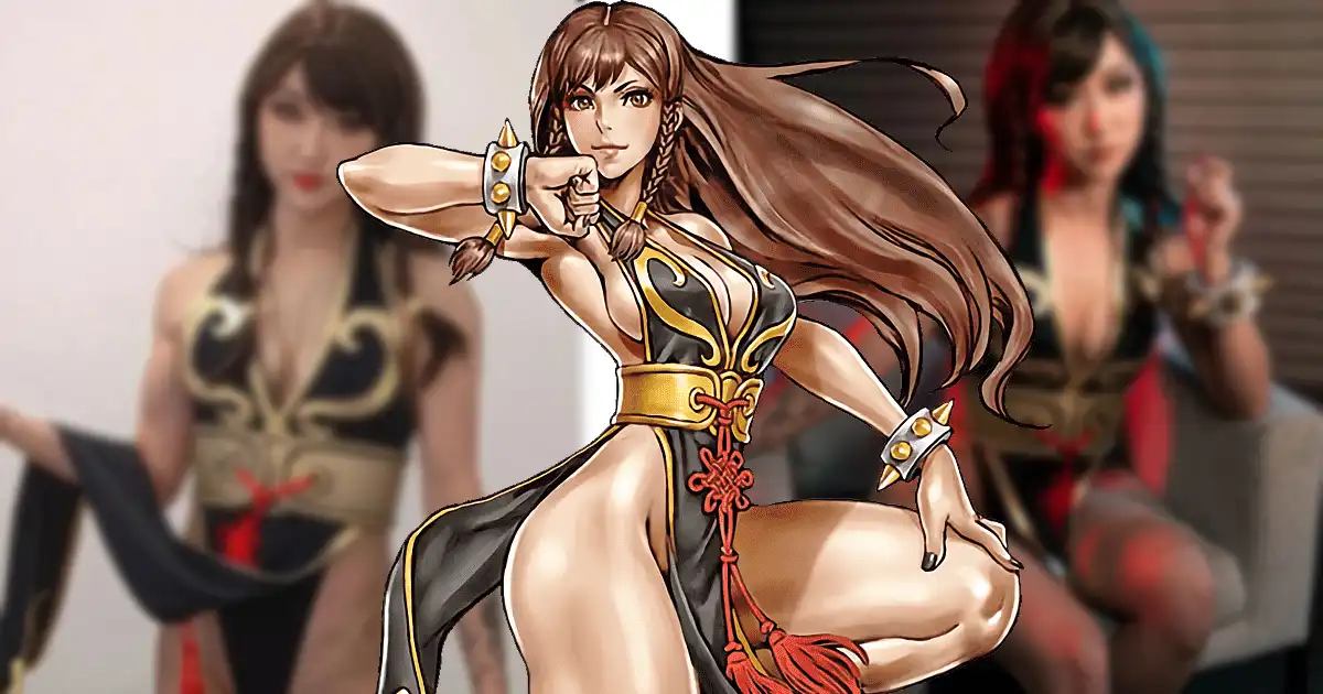 The perfect combo of cute and sexy; fitness cosplayer JS Cosplay absolutely  nails black dress Chun-Li