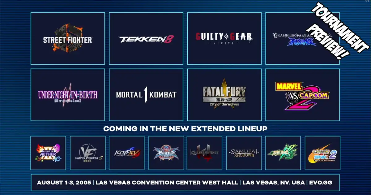 More than 14,000 total entrants, 16 represented games across both lineups and a whole lot of big names — EventHubs’ Evo 2025 preview