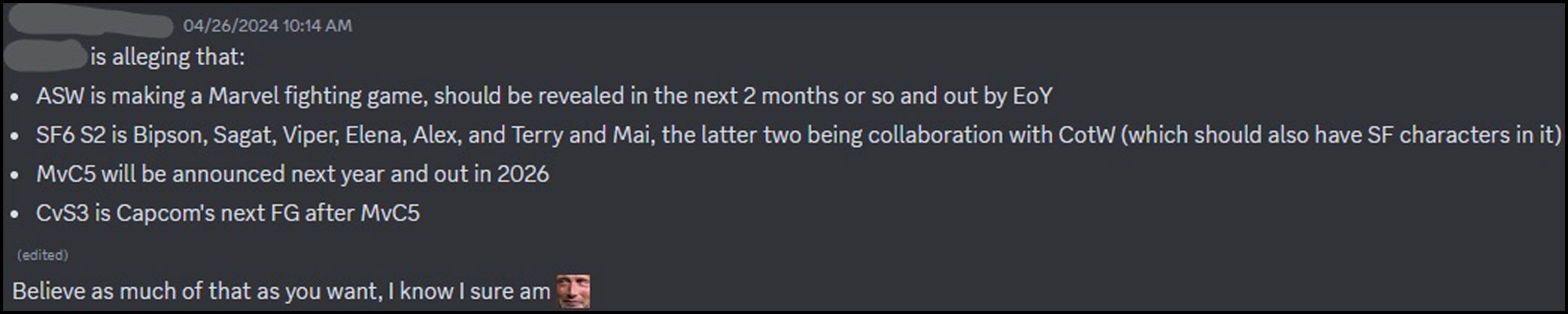 Marvel vs. Capcom 5 leak 1 out of 1 image gallery