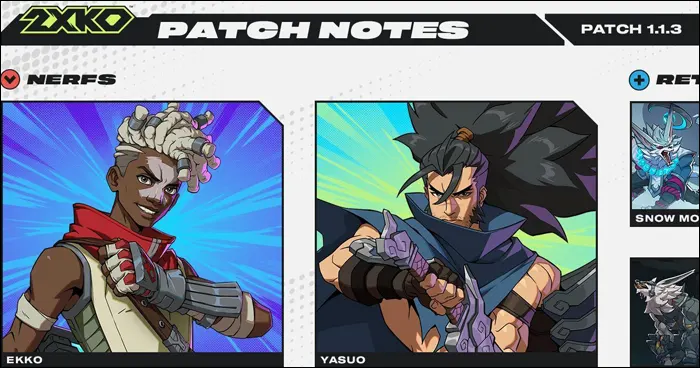 2xko Updated Roster 2XKO Version 1.1.3 patch notes released