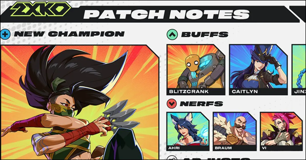 2XKO Version 1.1.5 patch notes for Akali, more balance changes, and finally Local Duos mode