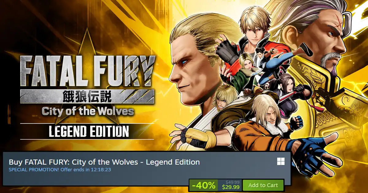 Fatal Fury: City of the Wolves Legend Edition discounted by 40% but only until the end of today