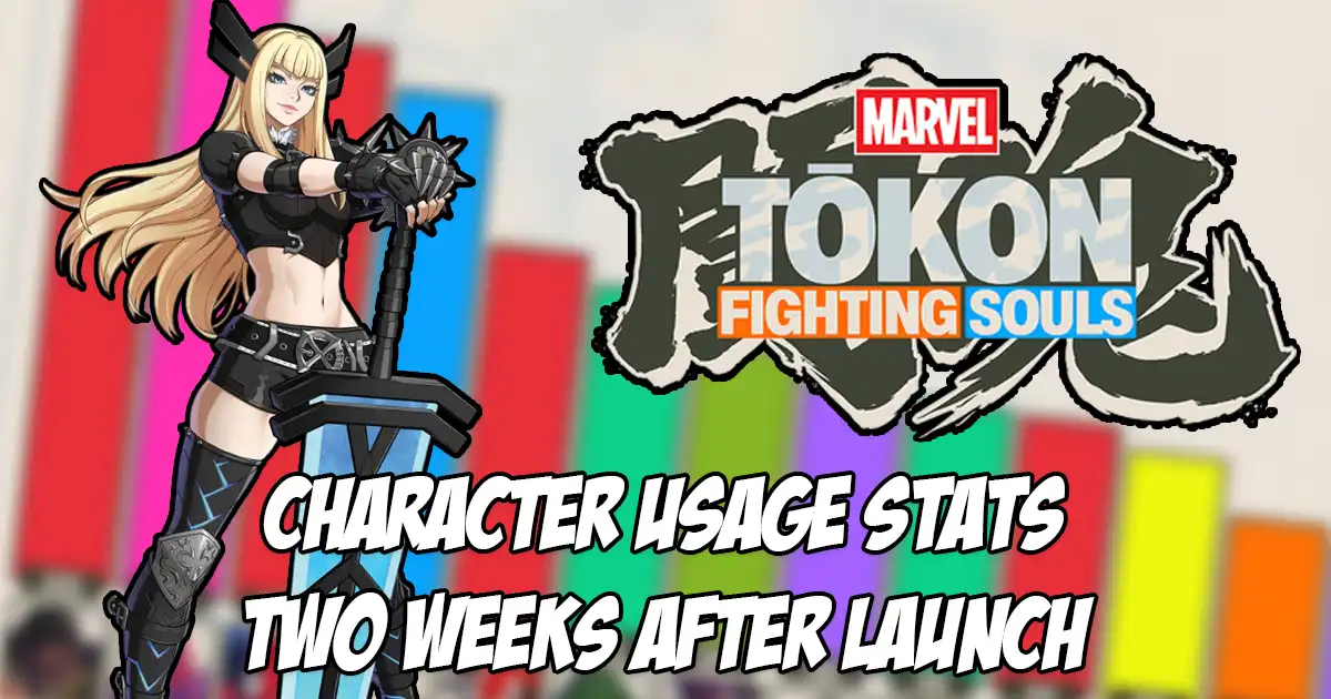Character usage stats for Marvel Tokon: Fighting Souls two weeks after release for Master Rank